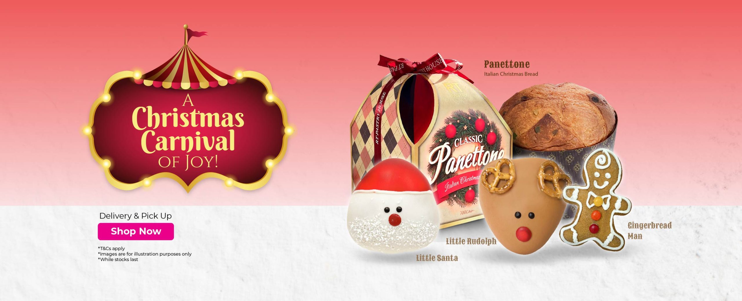 RT Pastry Christmas Panettone Little Santa Little Rudolph Gingerbread Man